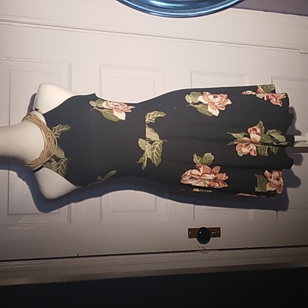 "Lush" black and floral mini dress, cute and sexy